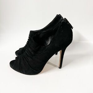Saks Fifth Avenue Suede Alexandra  Peep Toe booties size 7
